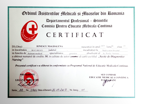 Diploma autor Nursing - Magda Drăgan